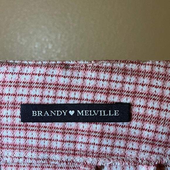 Brandy Melville Pink Checkered Shirt - Picture 2 of 3